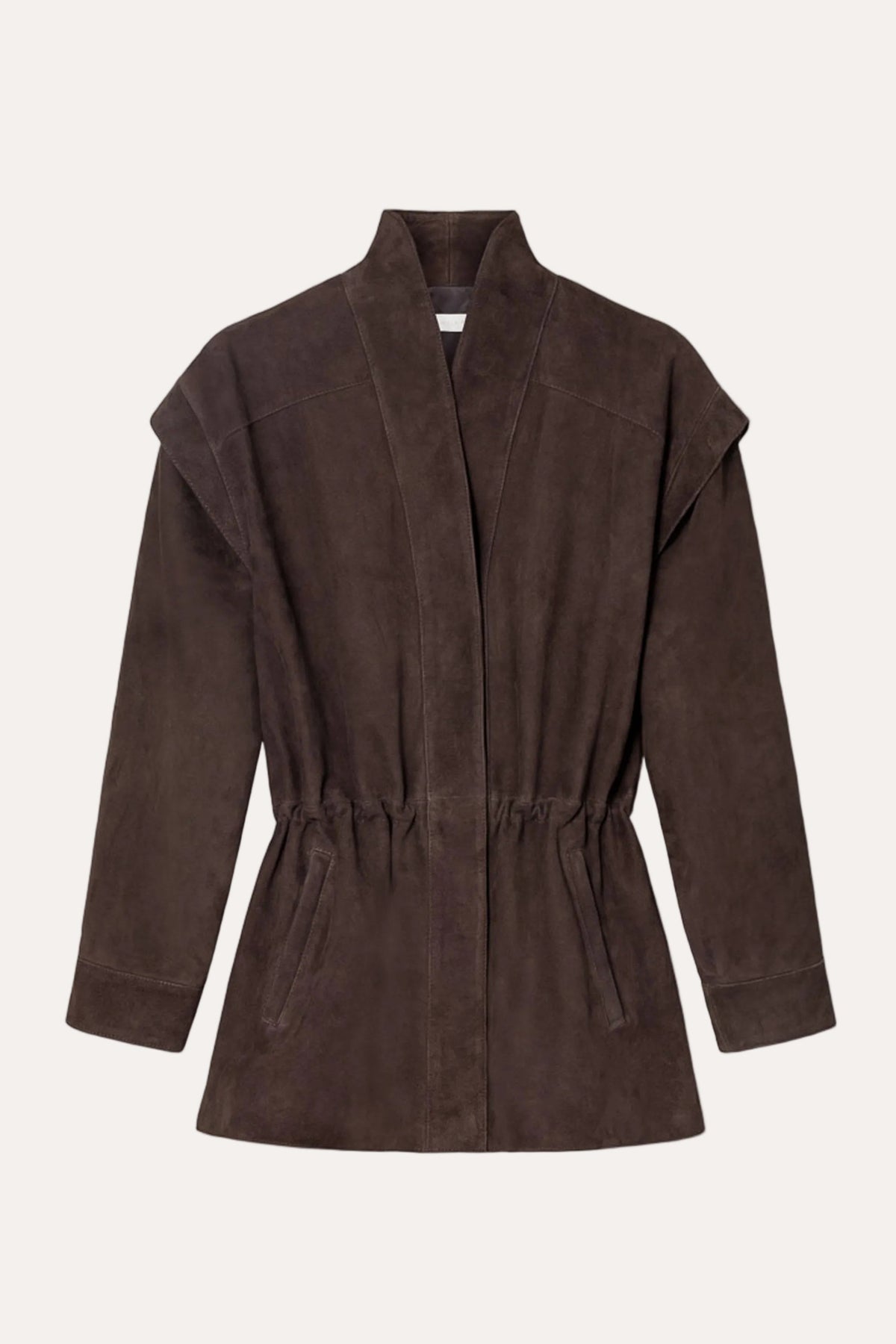 Winnie Leather Jacket - Dark Brown Suede