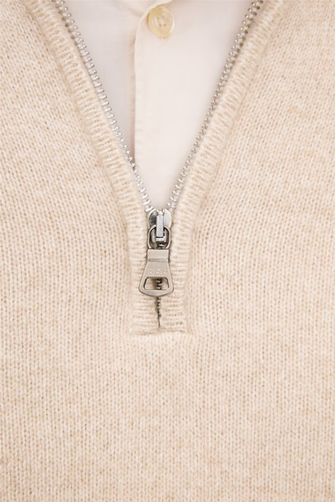 Paul Regular Fit Half Zip Beige