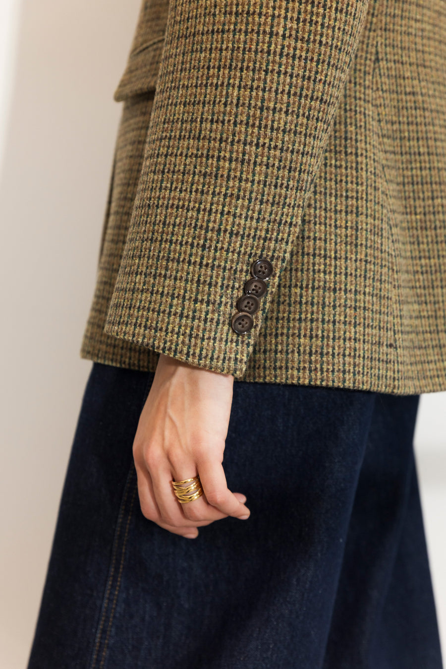 Brook Houndstooth Blazer - Green Houndstooth