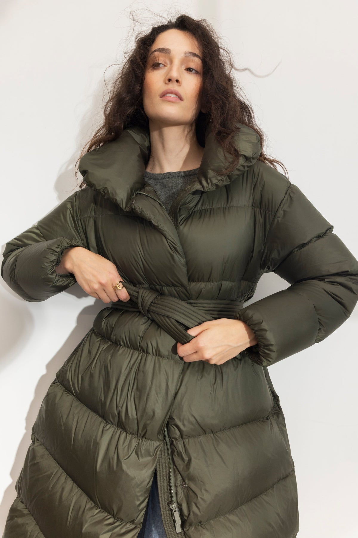 Whisper Down Coat - Dark Olive
