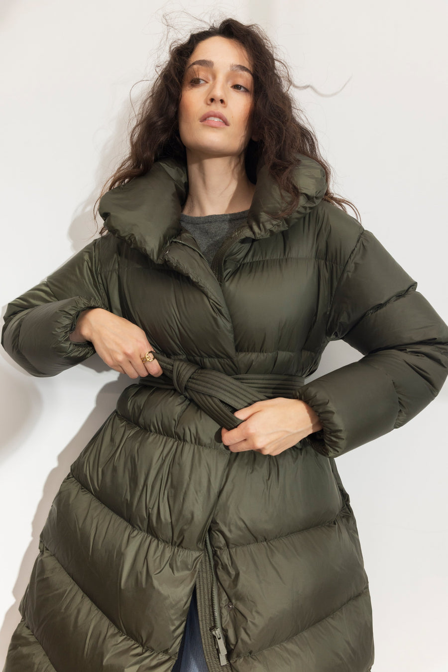 Whisper Down Coat - Dark Olive