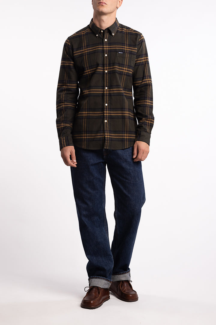 Portdown Tailored Checked Shirt Olive