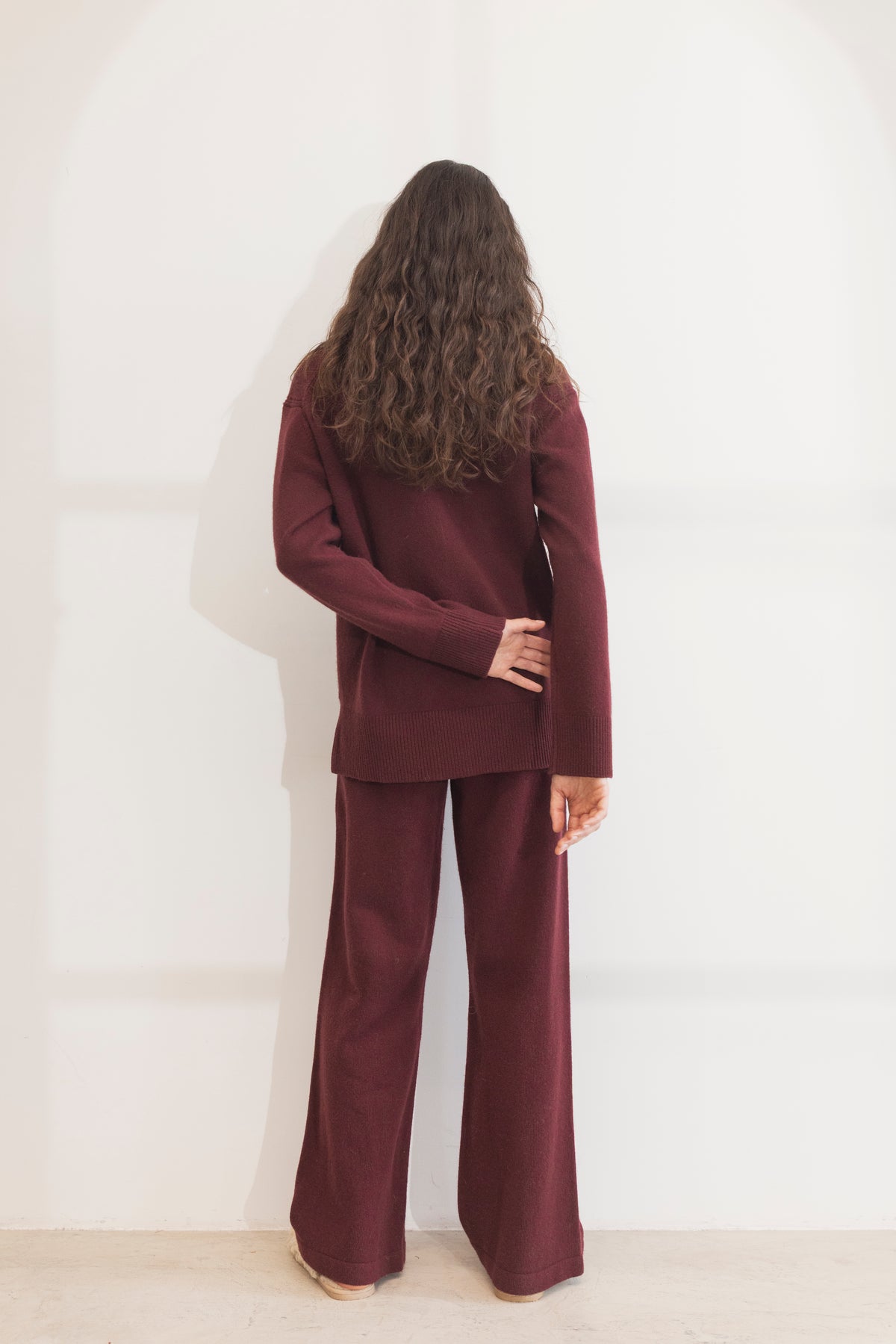 Talia Knit Trouser - Deep Plum