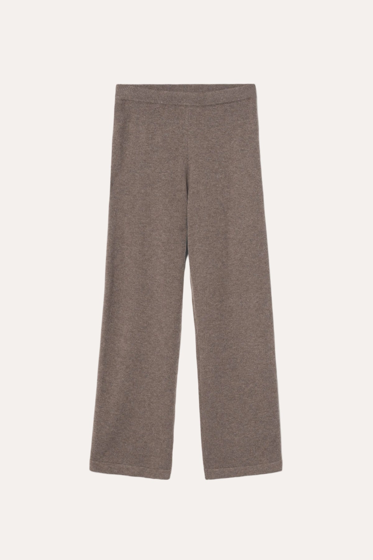 Talia Knit Trouser - Dark Taupe Melange