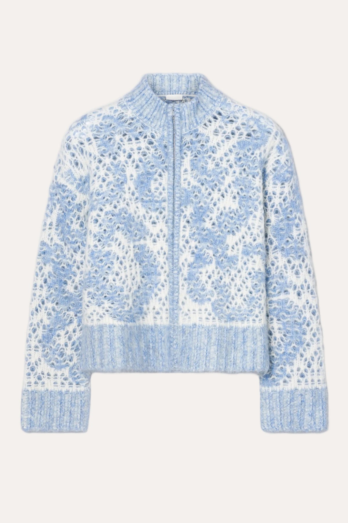 Briana Zip Knit - Light Blue