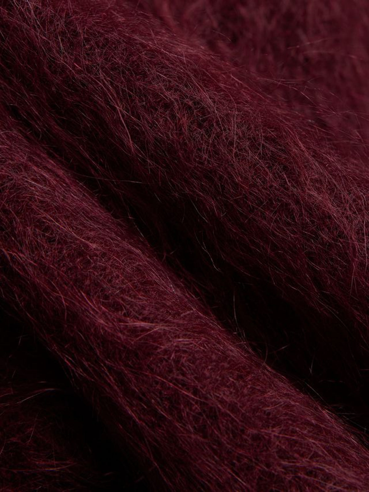 Fredrikke Chunky Cardigan Oxblood - stoff closeup