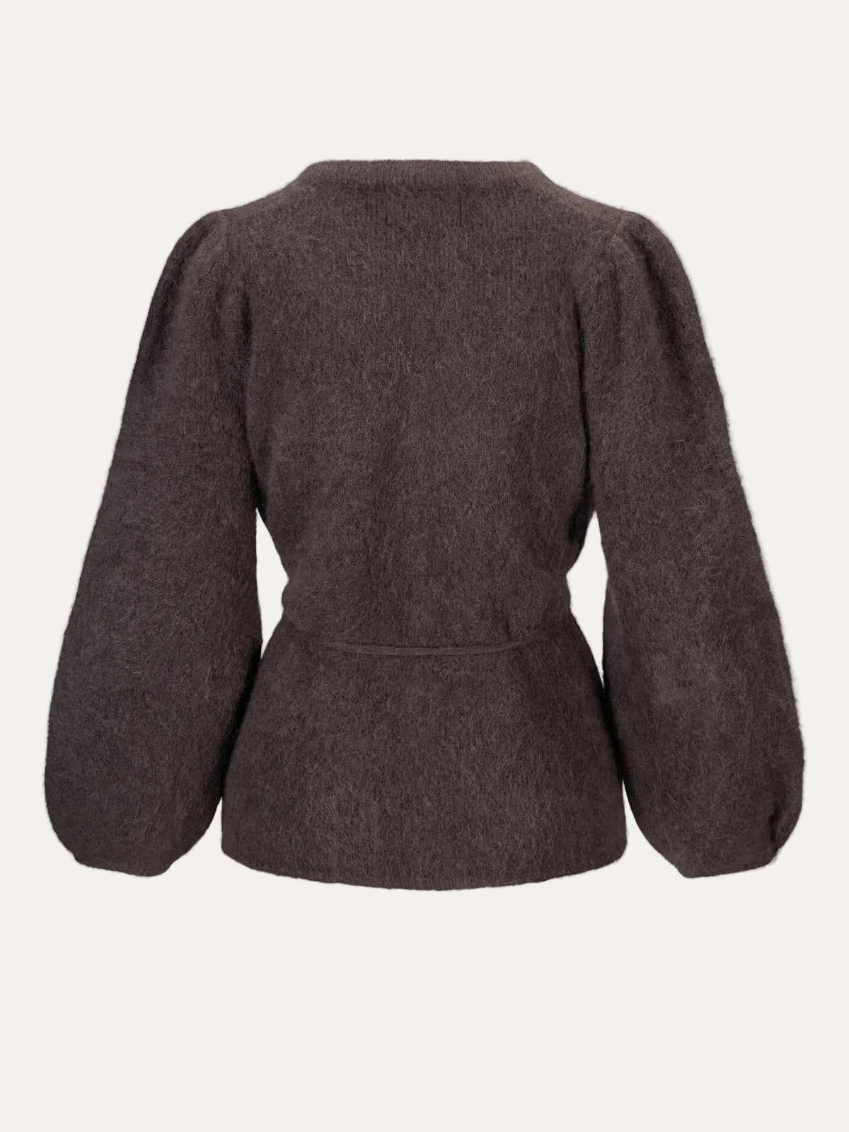Fredrikke Chunky Cardigan Dark Brown - packshot back