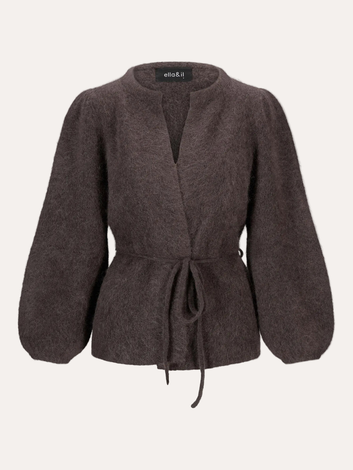 Fredrikke Chunky Cardigan Dark Brown - packshot front