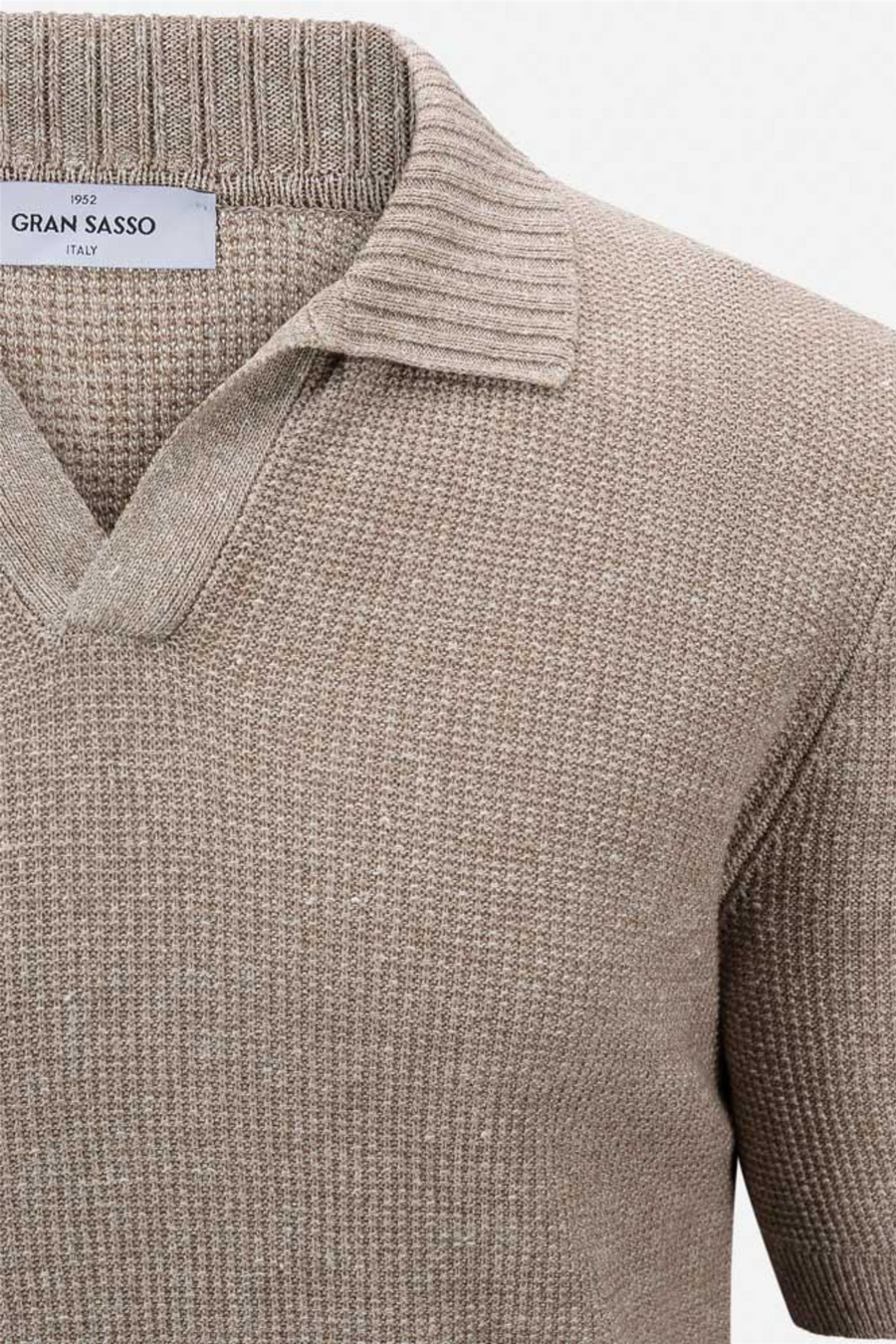 Cotton/Linen Chicco Di Riso Polo Short Sleeve Beige