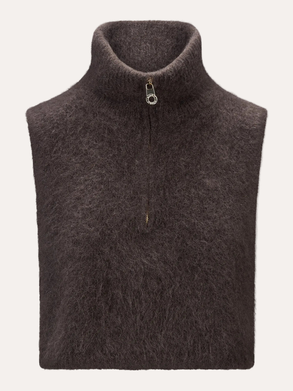 Belinda Chunky High Neck Dark Brown - packshot front