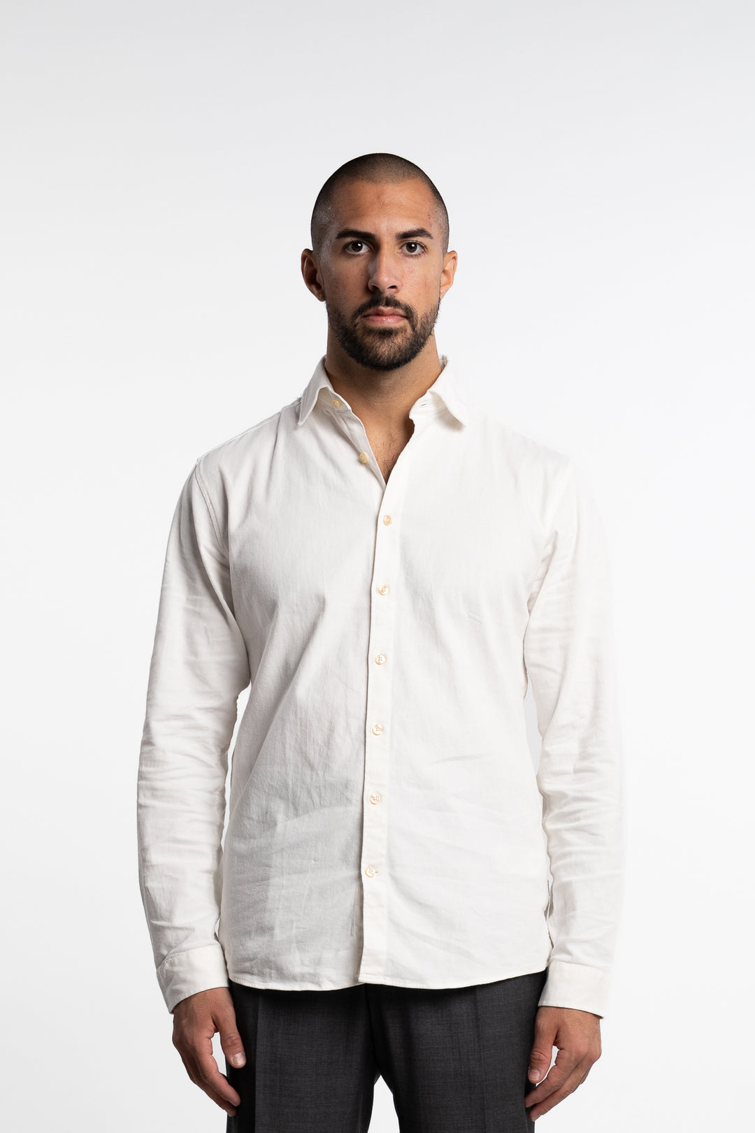Soft Indigo Stretch Shirt Off-White