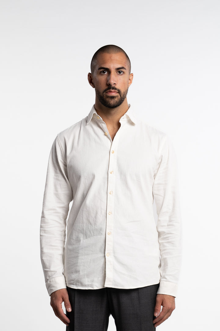 Soft Indigo Stretch Shirt Off-White