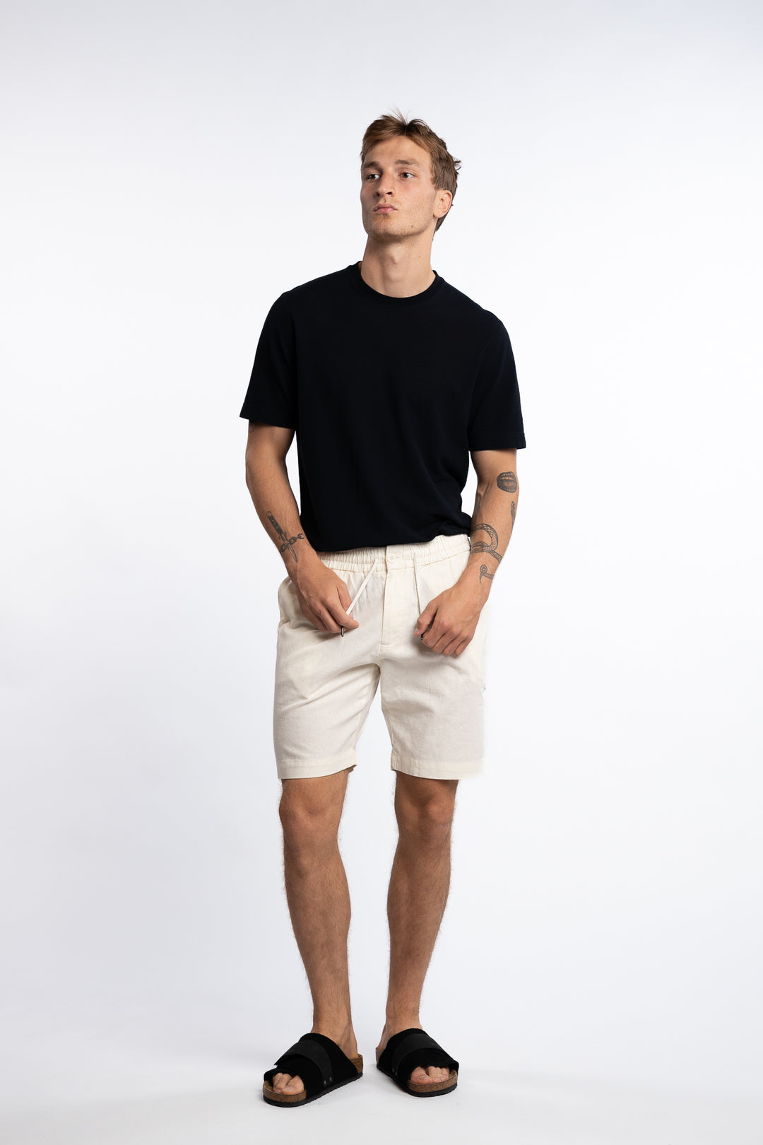 Barcelona Cotton/Linen Shorts Ecru