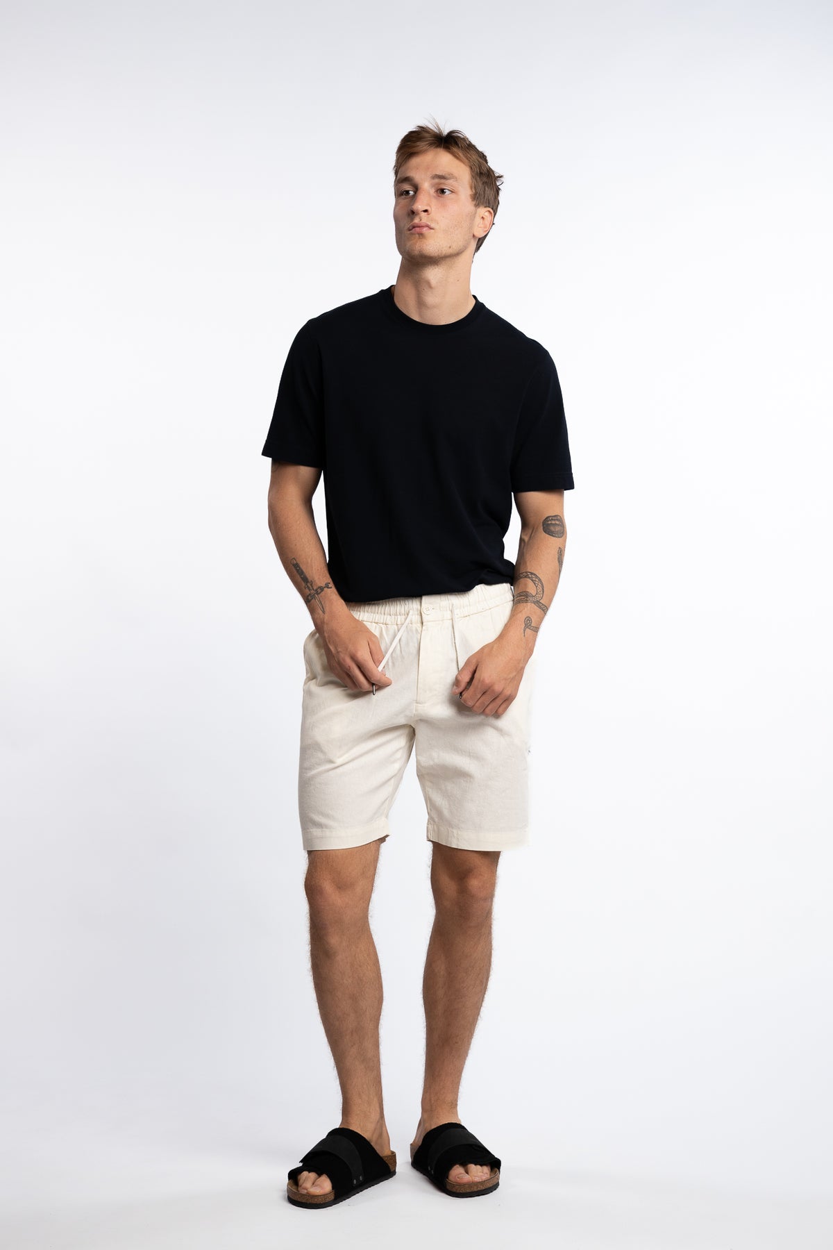Barcelona Cotton/Linen Shorts Ecru