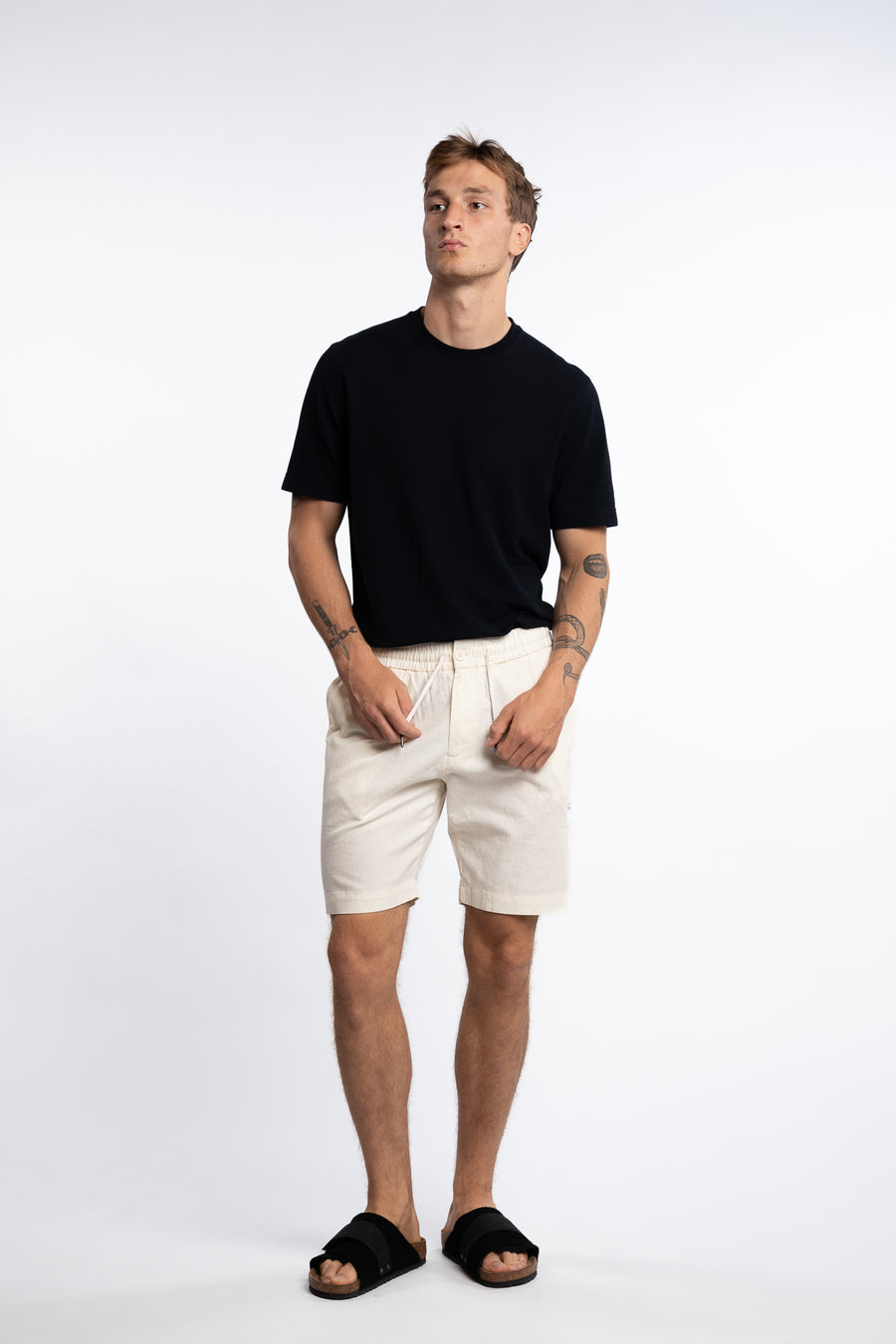Barcelona Cotton/Linen Shorts Ecru