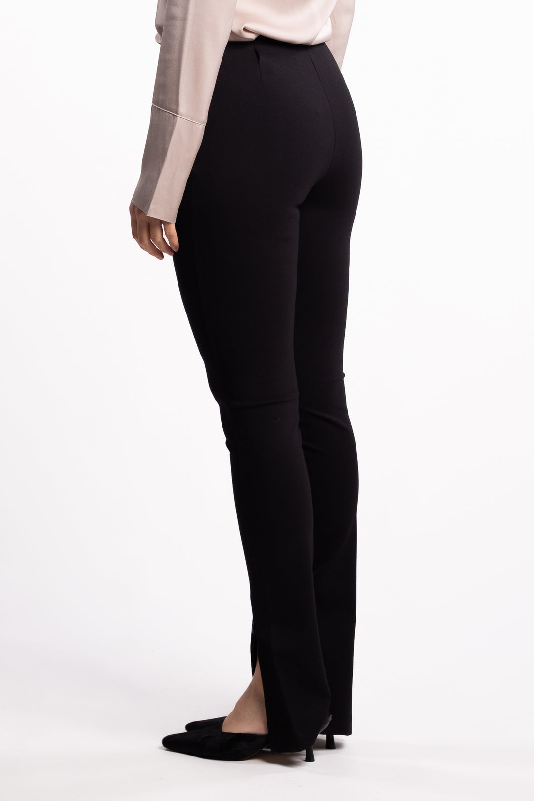 Stretch Zip Leggings- Black