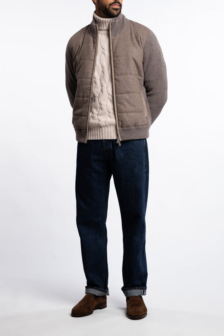Super Geelong And Flannel Wool Jacket Brown