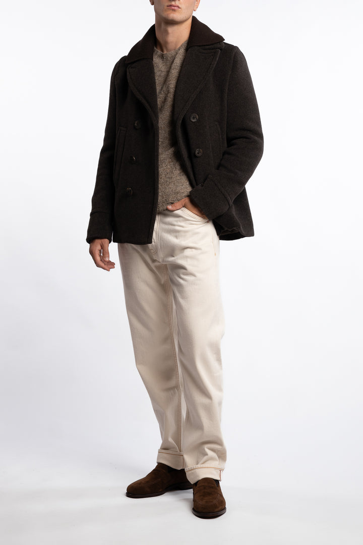 Wool Peacoat Brown Melange