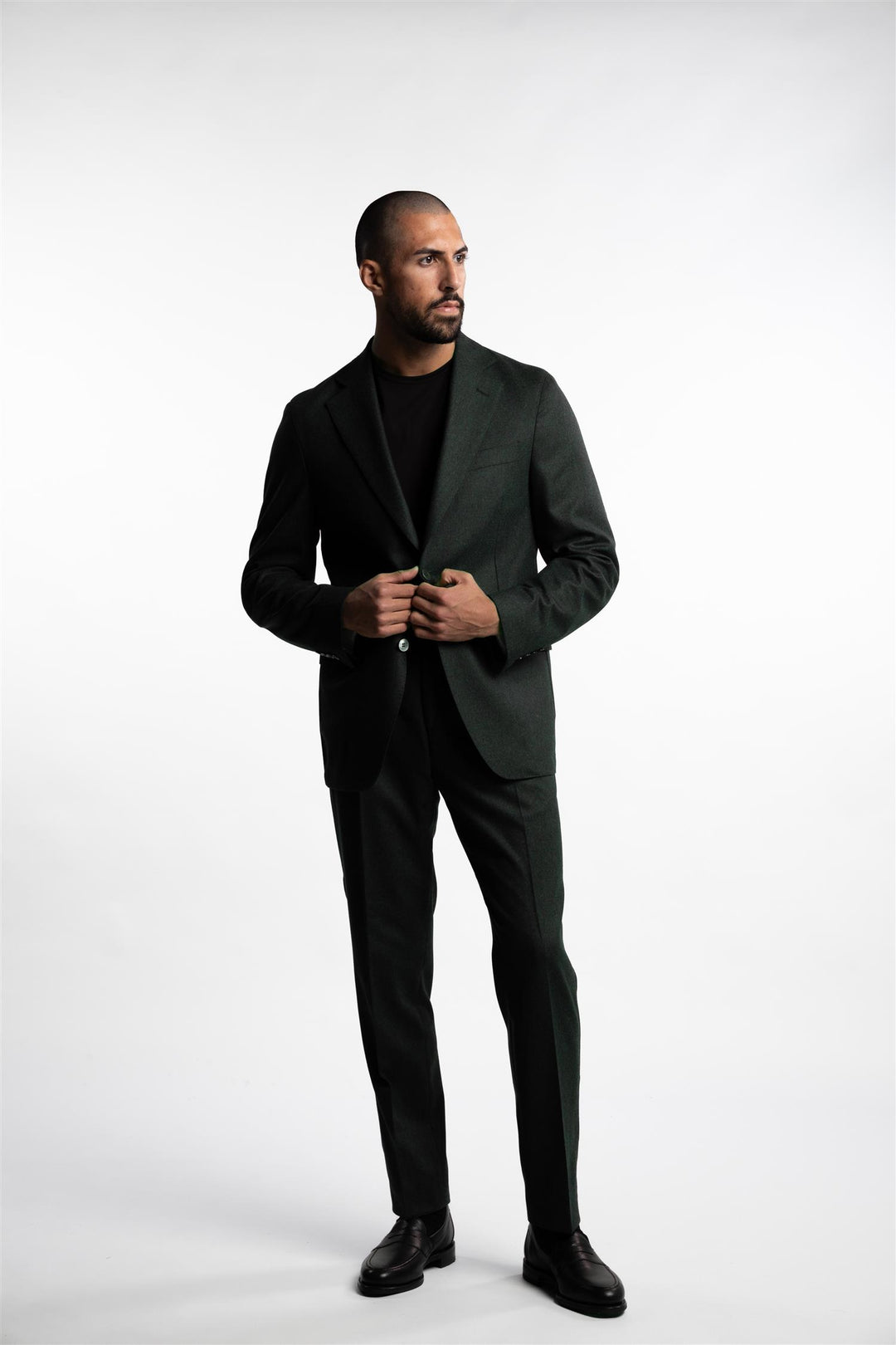 Prato Flanell Trousers Green Cervo