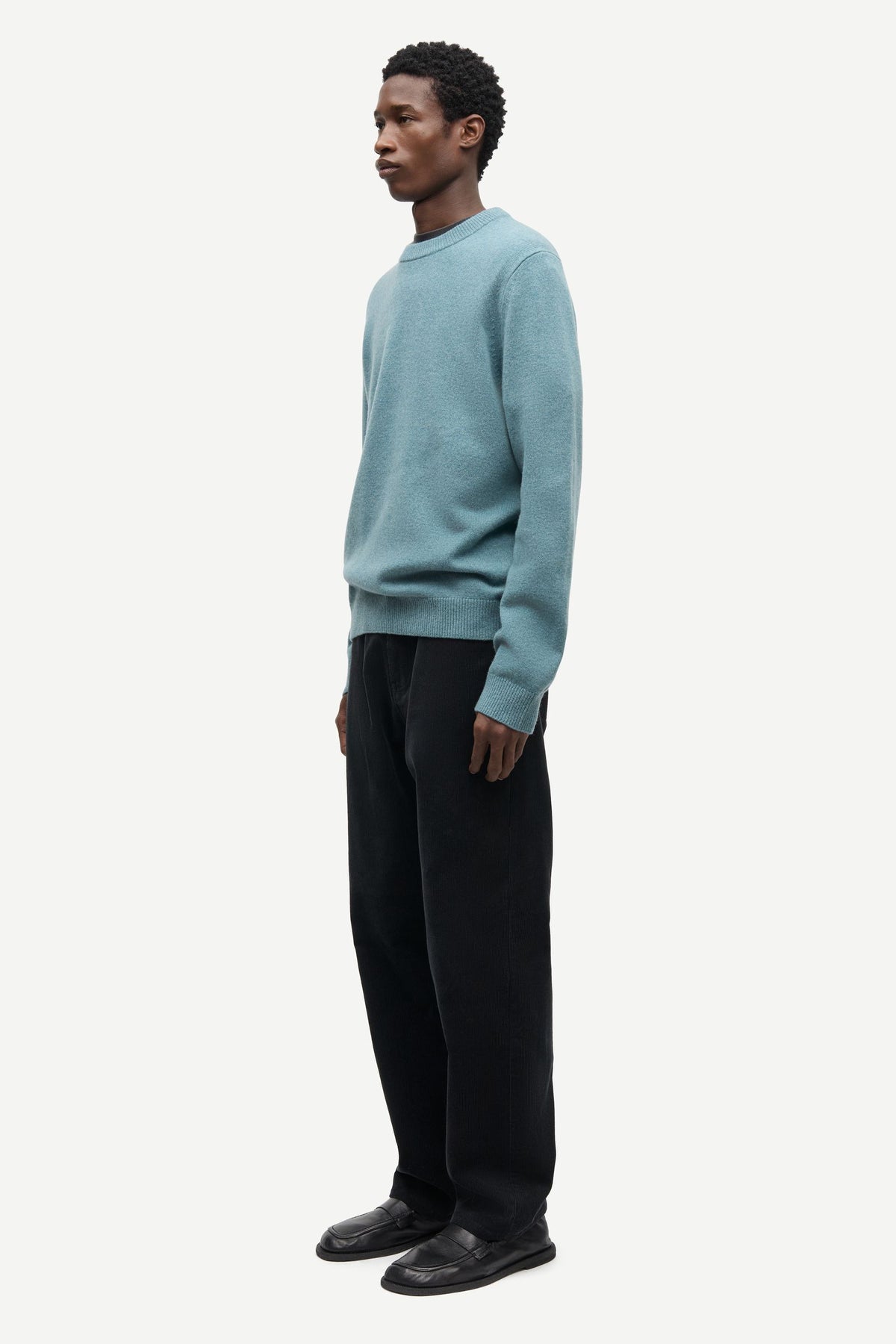 Isak Knit Sweater 15010 Stormy Sea – detalj 4