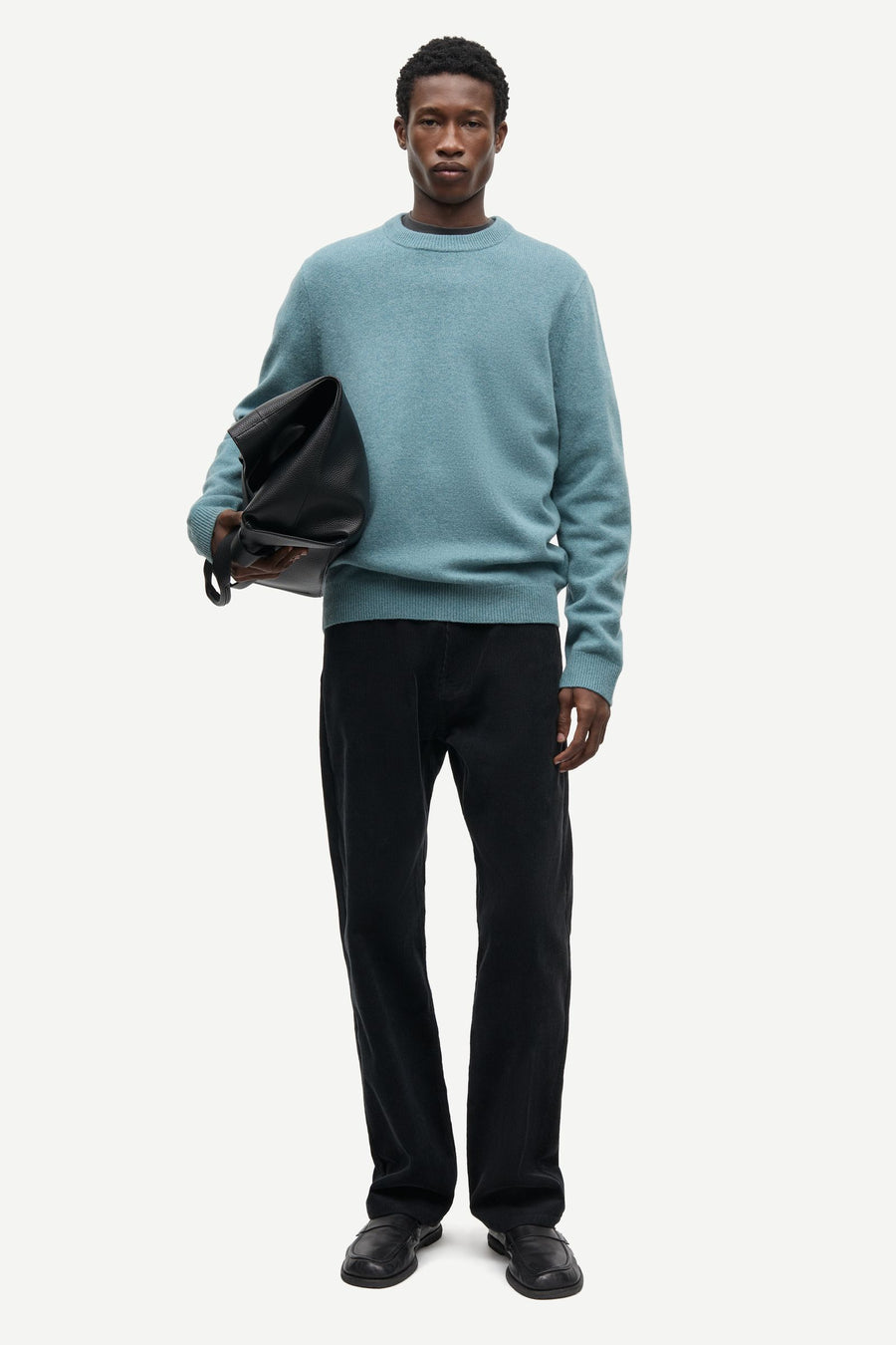 Isak Knit Sweater 15010 Stormy Sea – detalj 5