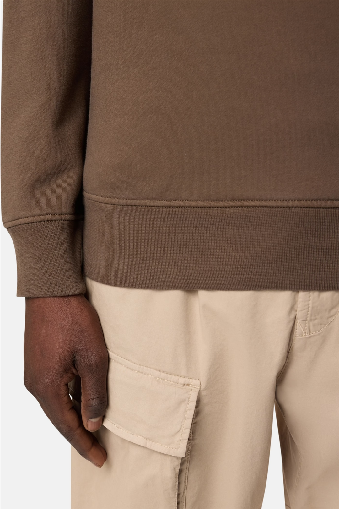 6100060 Organic Cotton Fleece Regular-fit Crewneck Brown