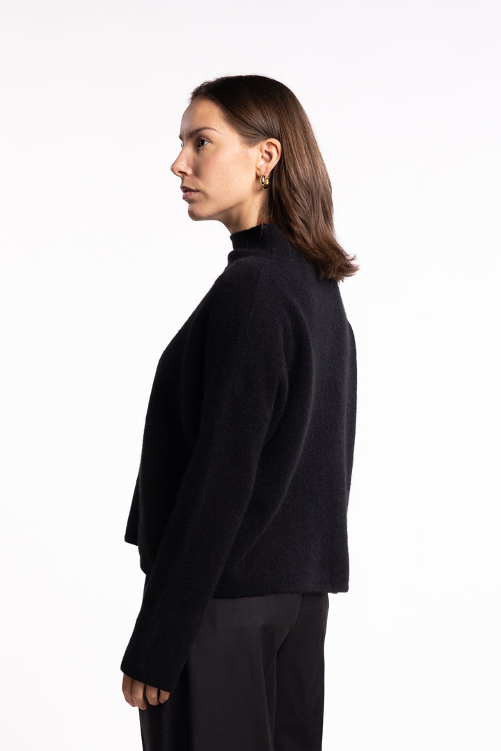 Mika Yak Funnelneck Sweater- Black