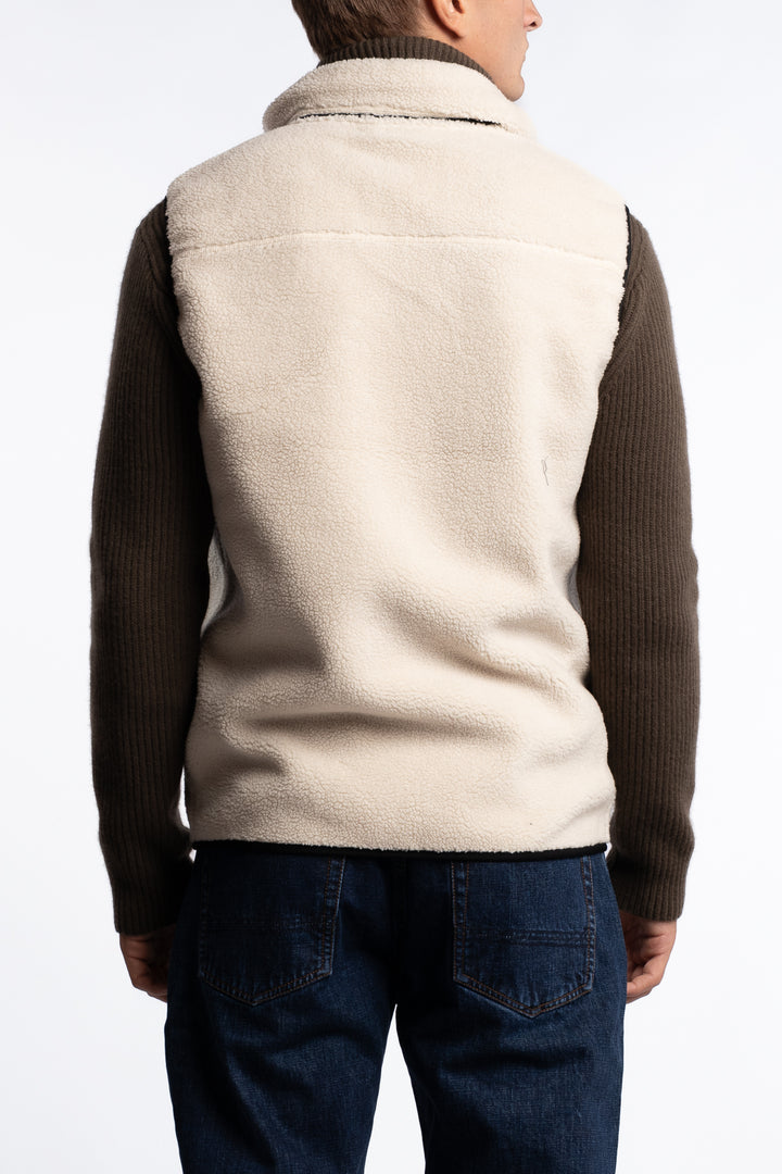 Bowman Pile Zip Vest Ivory