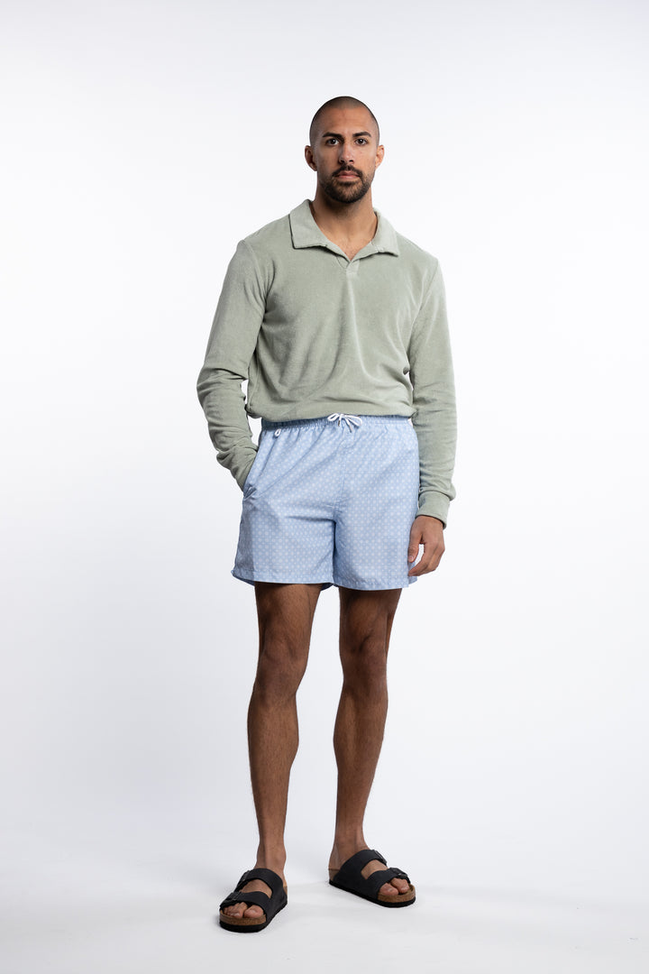 Riviera Terry Polo Long Sleeve Mint Green
