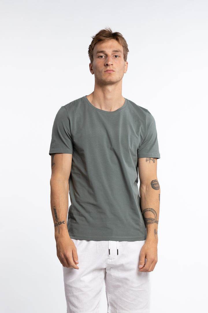 Kyran Cotton Stretch Slim Fit T-Shirt Balsam Green