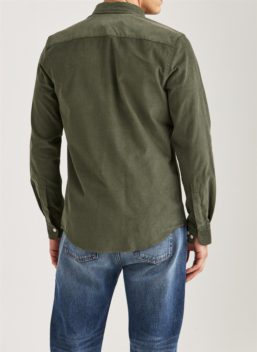 Douglas Slim Fit Cord Shirt Olive