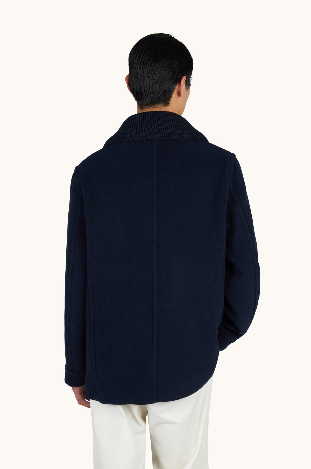 True Peacoat In Wool And Cashmere