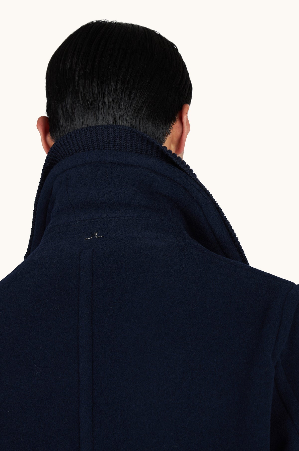 True Peacoat In Wool And Cashmere