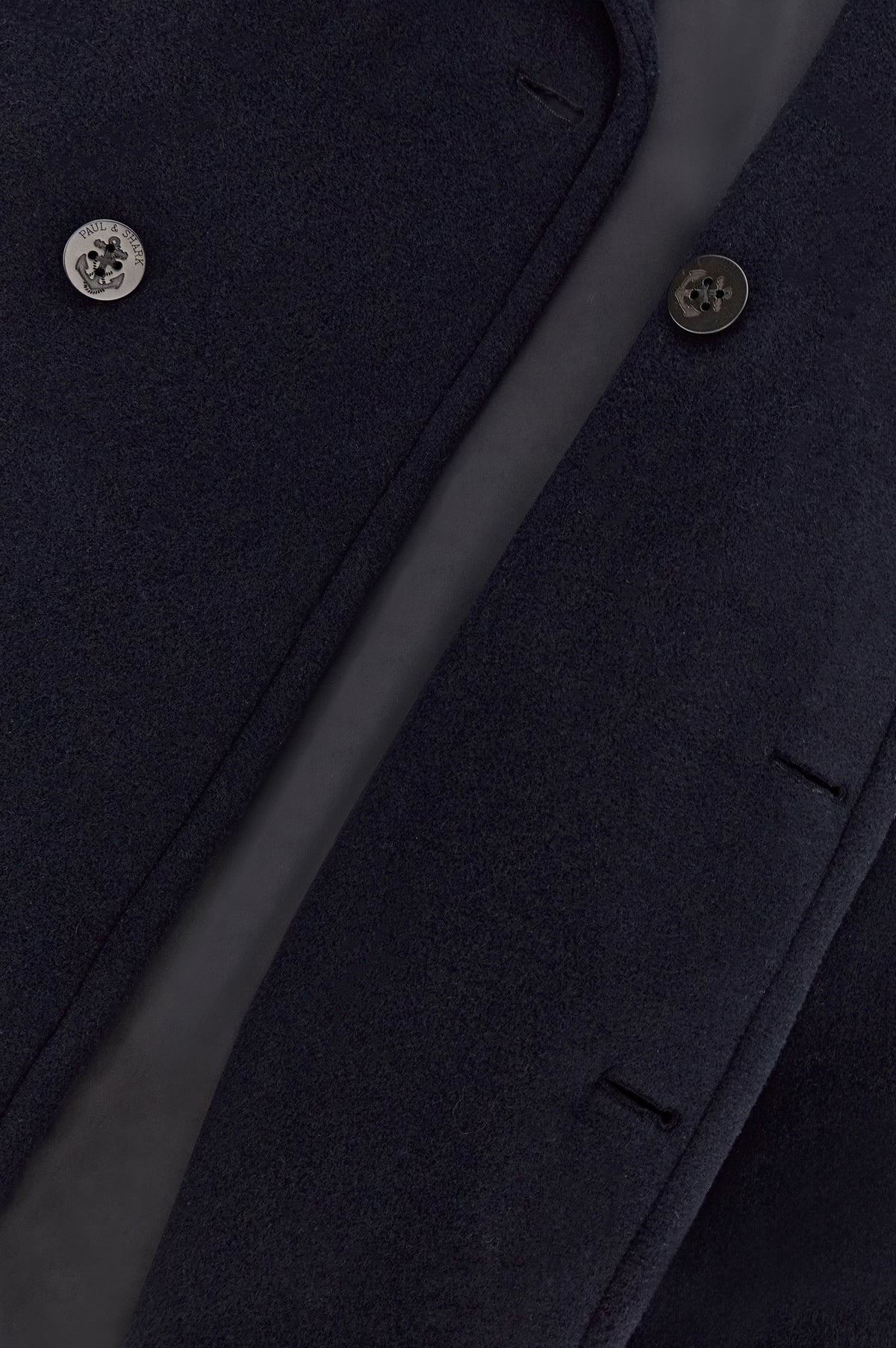 True Peacoat In Wool And Cashmere