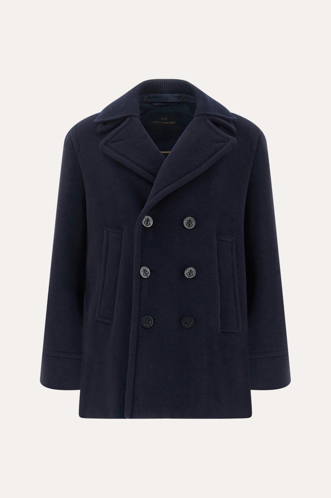 True Peacoat In Wool And Cashmere