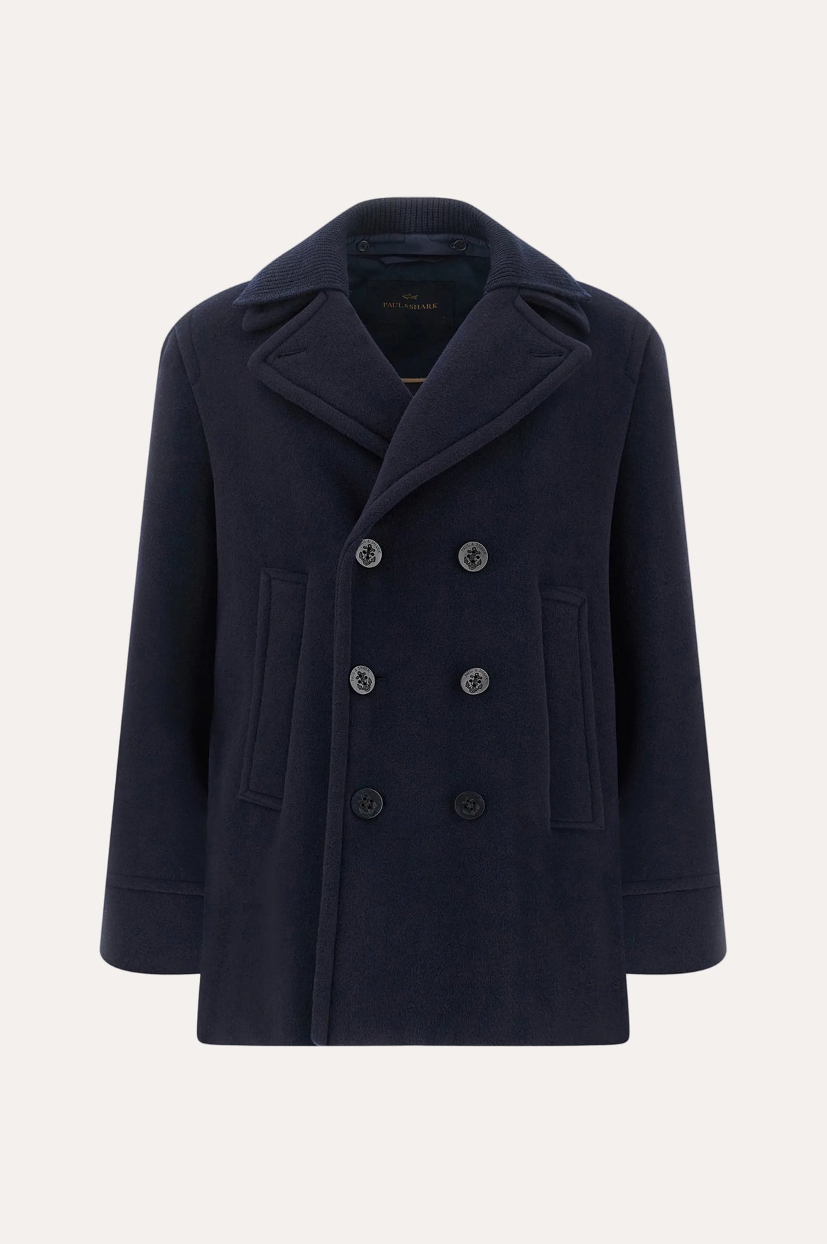 True Peacoat In Wool And Cashmere