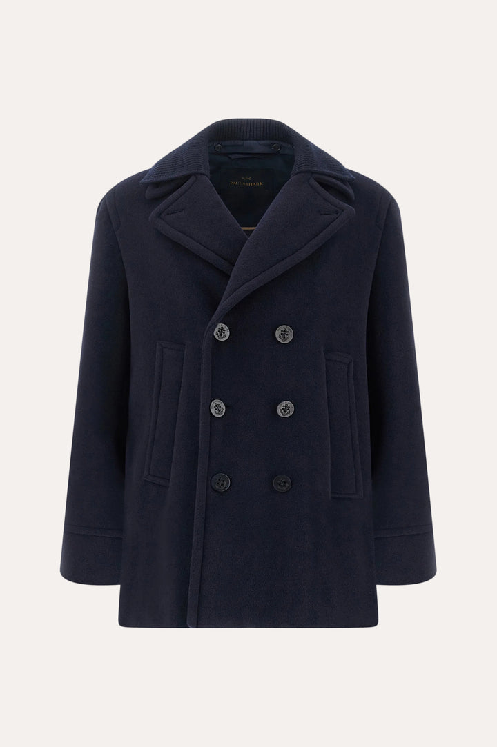 True Peacoat In Wool And Cashmere