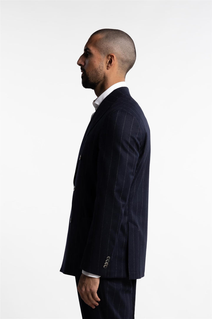 Vicenza DB Flannel Blazer Pinstripe Navy