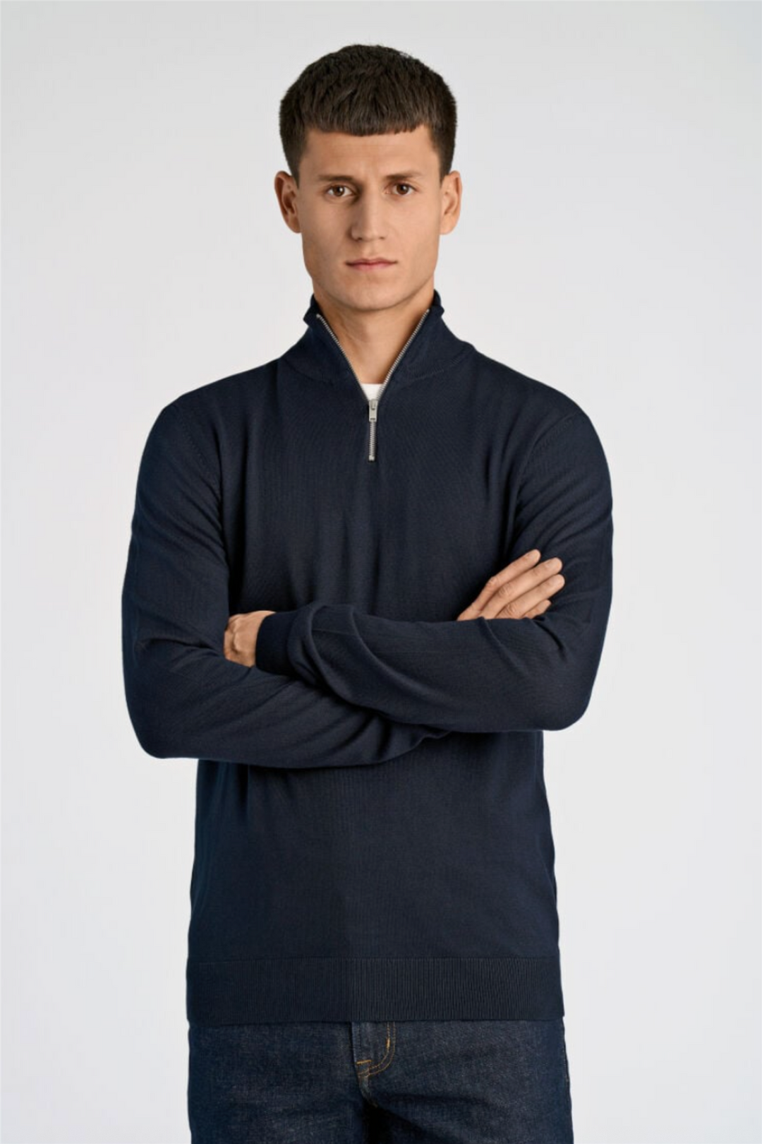 Ecovero Half-Zip Knit Navy