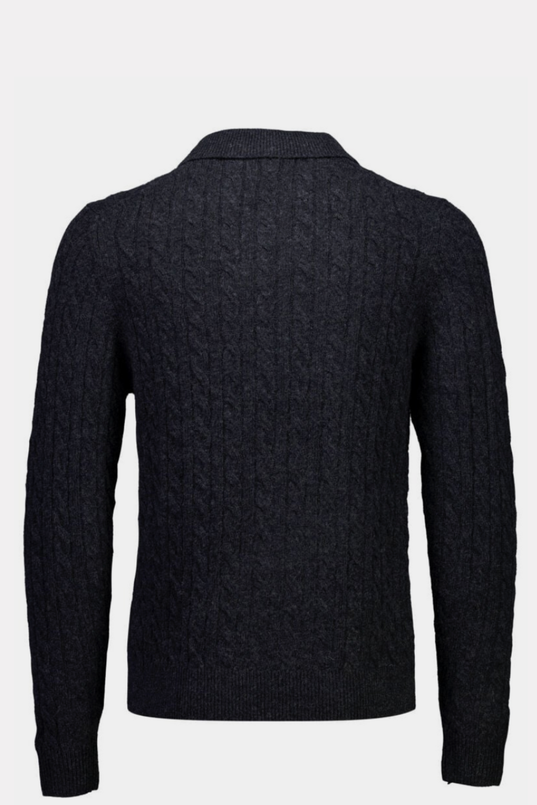 Lambswool L/S Button Polo Charcoal Mel