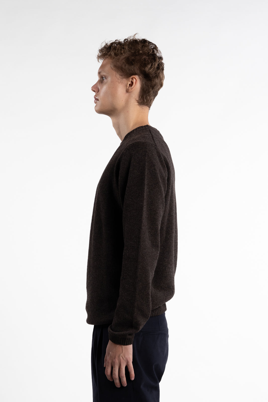 Merino Roundneck Melert Brown