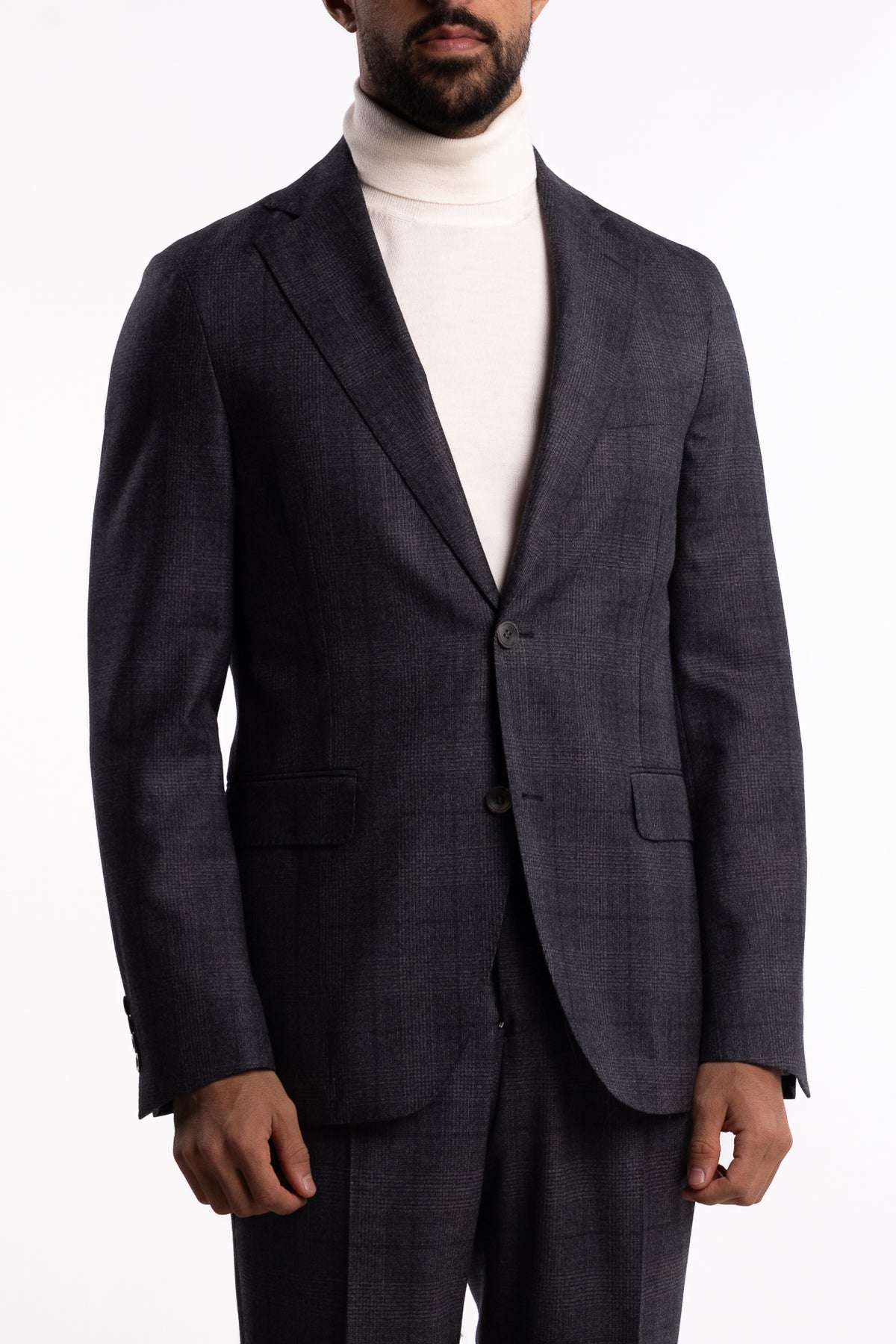 New Sienna Slim Fit Flanell Blazer Grey Check