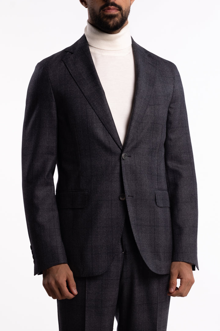 New Sienna Slim Fit Flanell Blazer Grey Check