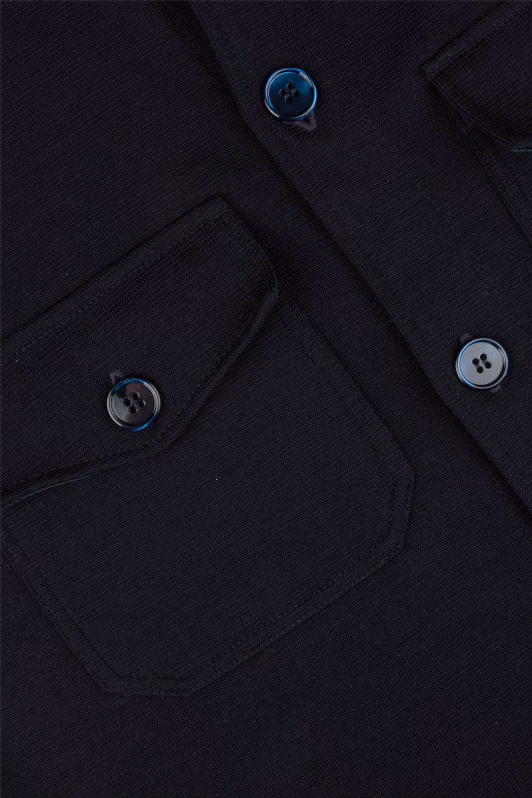 Knitted Merino Wool Overshirt Navy