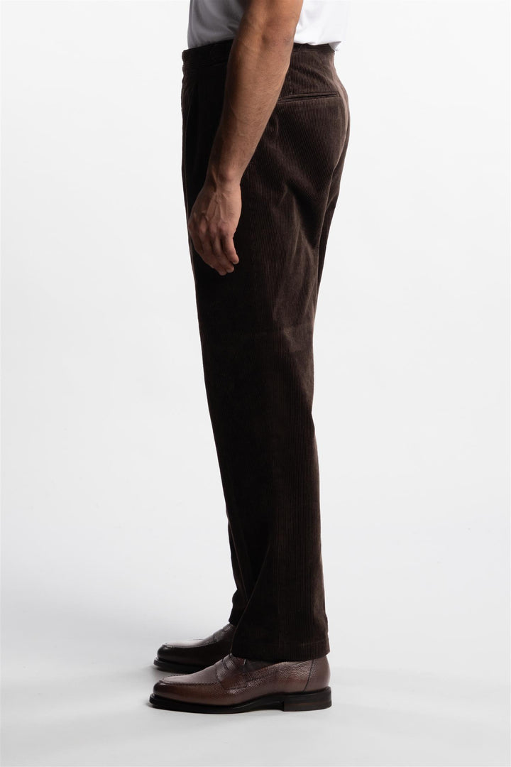 Delon Side Adjuster Cord Trouser Brown