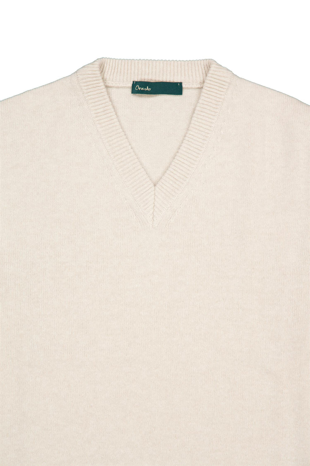 V-Neck Wool/Cashmere Sweater Cream