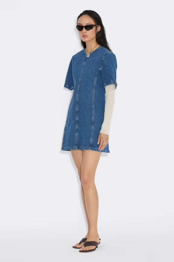 Short Denim Dress - Blue