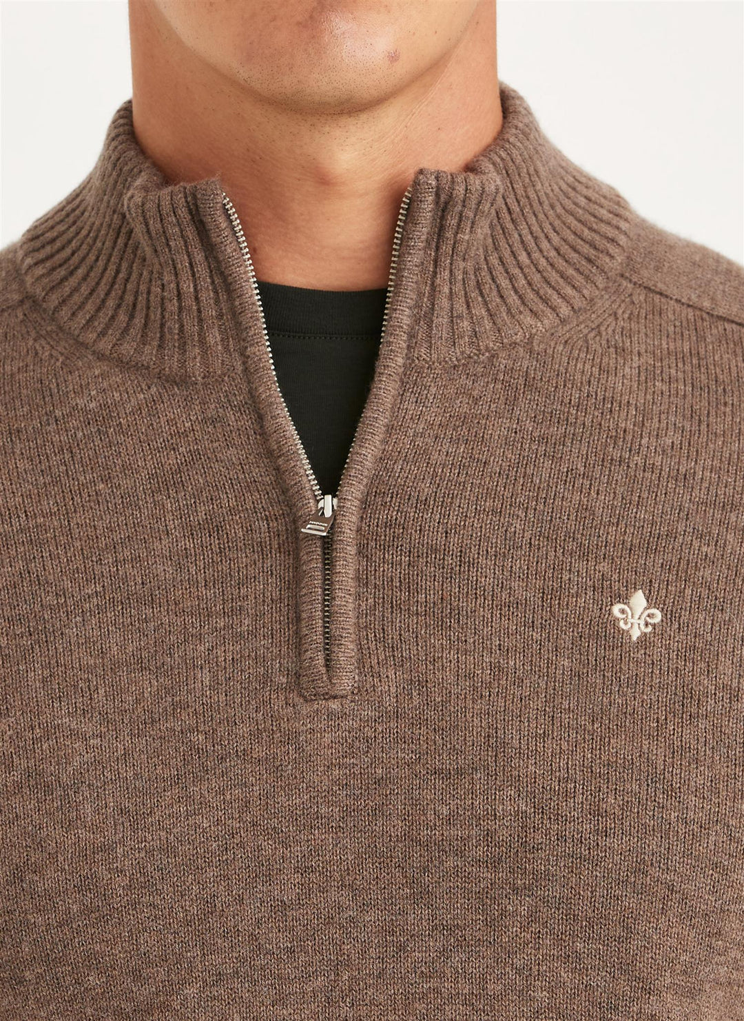 New Hertford Merino Half Zip Brown