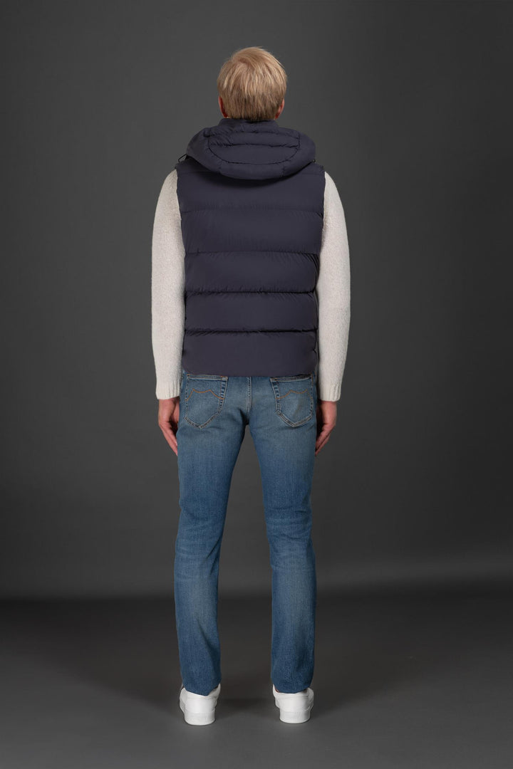 Fire Down Hooded Vest Navy