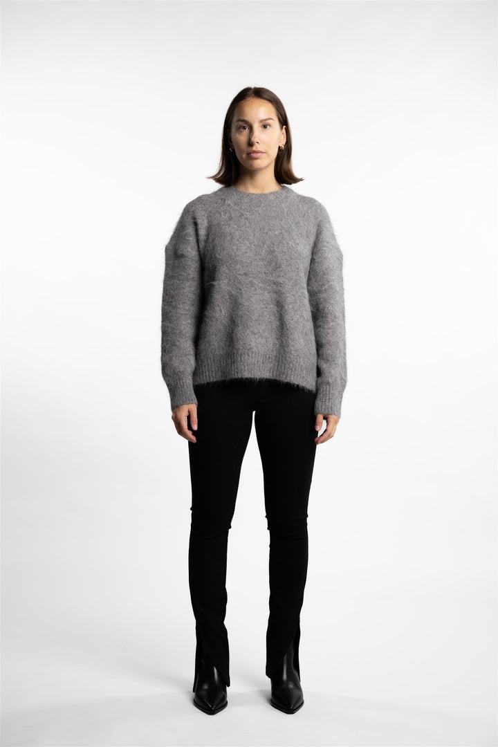 Mountain Oversized Furry Jumper- Grey Melange